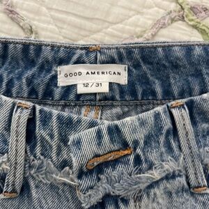 Good American elastic waist acid washed jeans, size 12